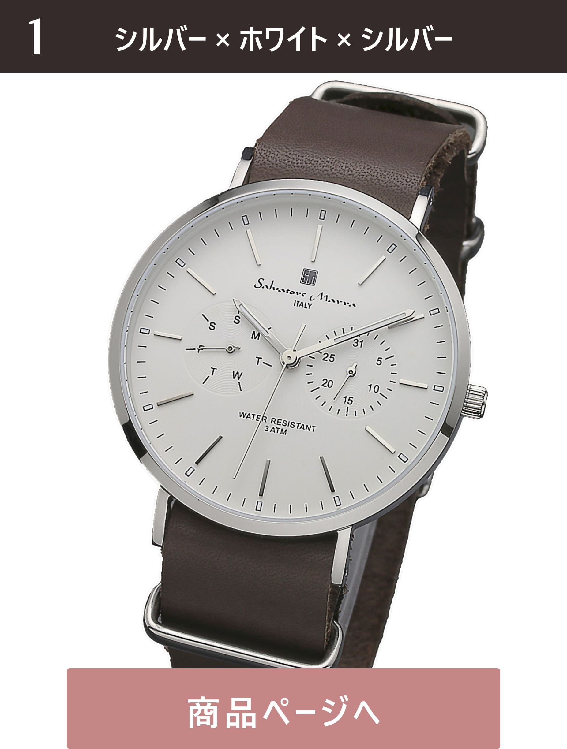 パナシア】 Salvatore Marra 腕時計 男女兼用 SM15117 SSWHBL クオーツ  