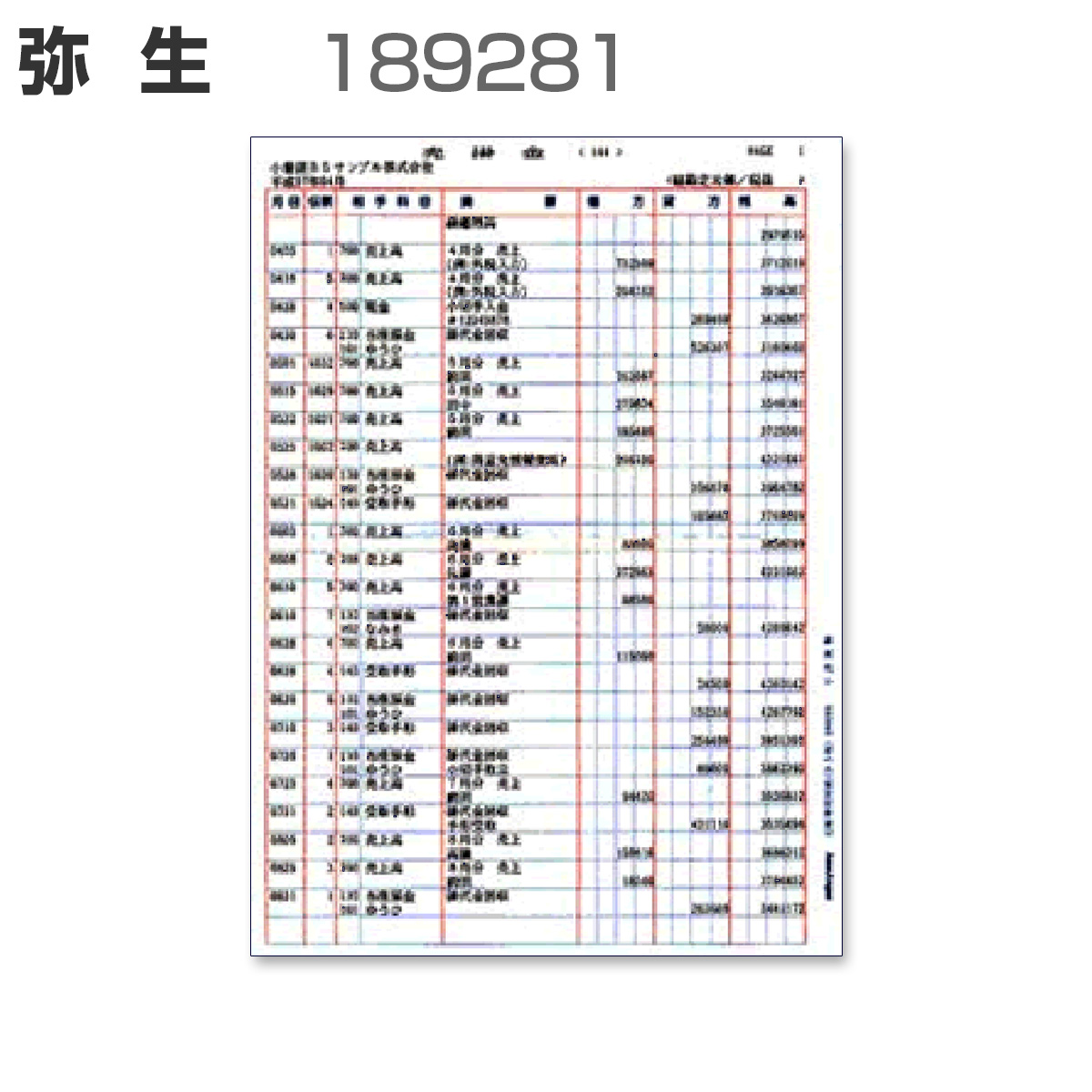 弥生 189281 B5元帳連続用紙 (1,000枚)