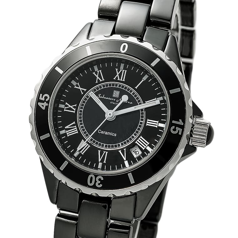 Salvatore Marra 腕時計 メンズ SM23103 BKR クオーツ 人気モデル復活 3気圧防水 セラミックベルト ケース経 39ｍｍ